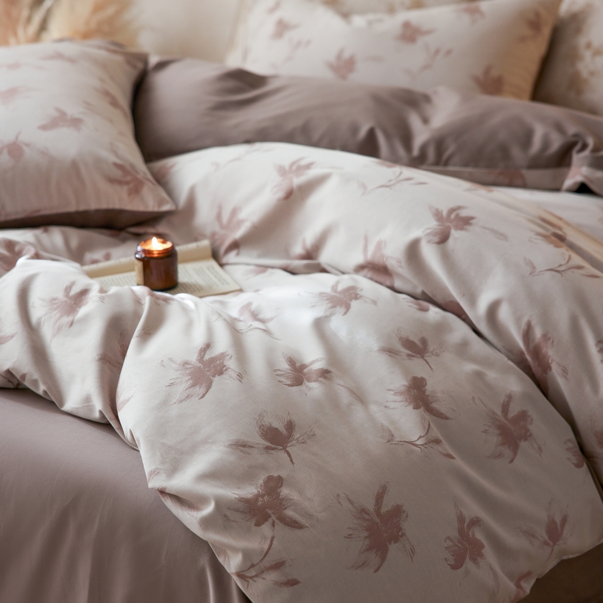 91家纺网 家纺一手货源 找家纺 涞澳家纺 2026新款全棉纯棉色织提花四件套 梧叶