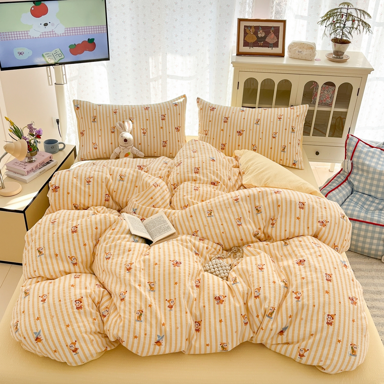 91家纺网 家纺一手货源 找家纺 （总）瑞钰 2026新款直播热款高品质高克重泡泡纱泡芙纱四件套