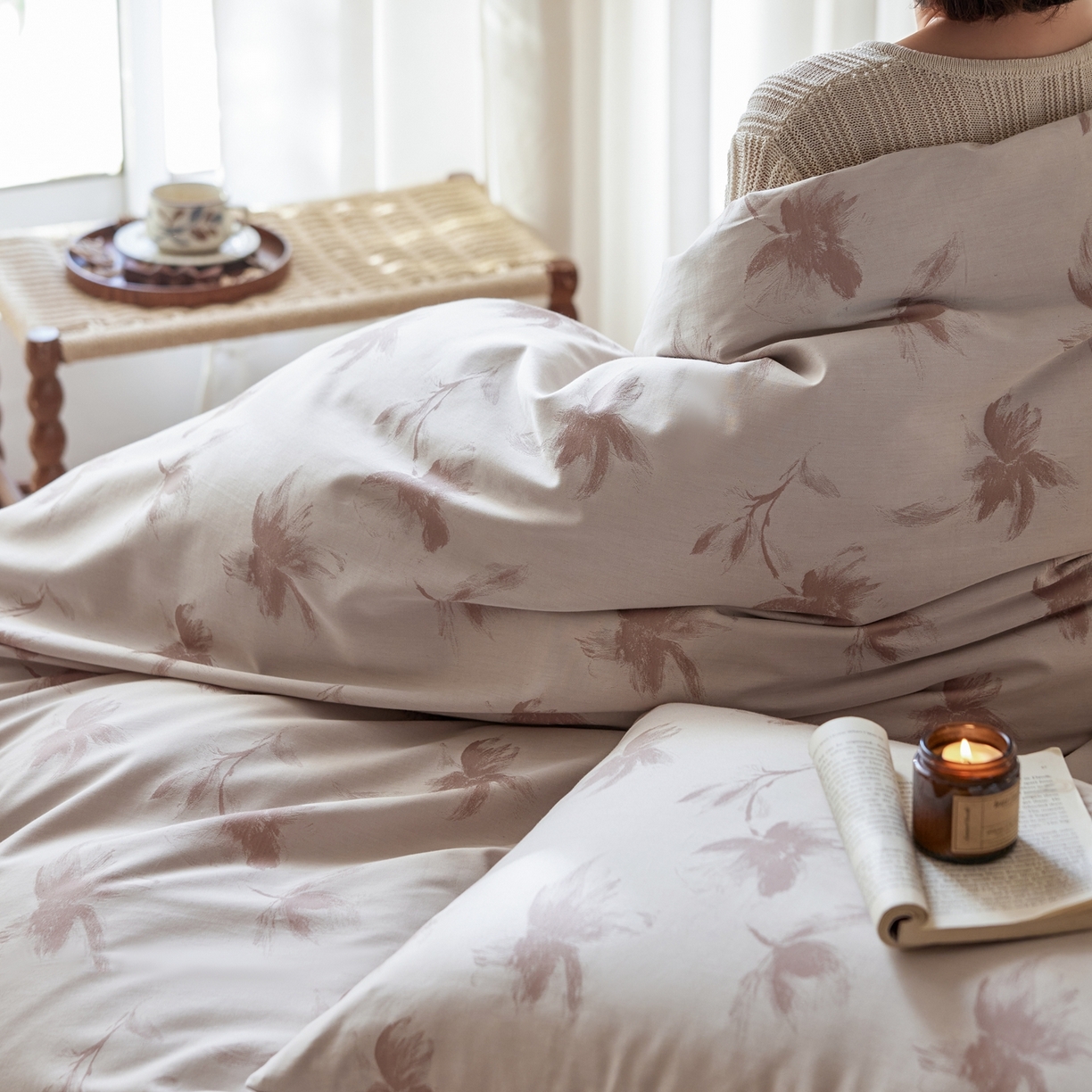 91家纺网 家纺一手货源 找家纺 涞澳家纺 2026新款全棉纯棉色织提花四件套 梧叶