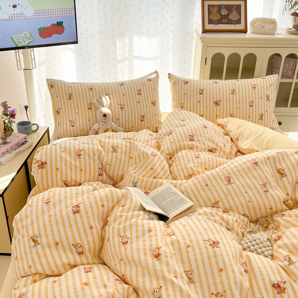 91家纺网 家纺一手货源 找家纺 （总）瑞钰 2026新款直播热款高品质高克重泡泡纱泡芙纱四件套