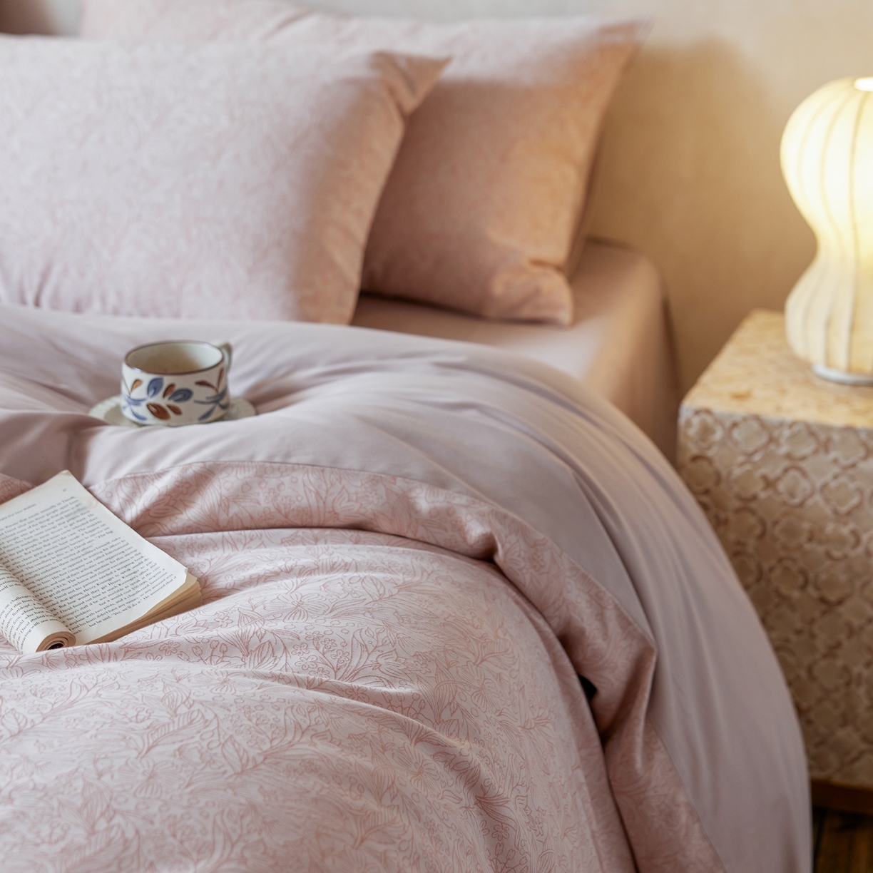 91家纺网 家纺一手货源 找家纺 涞澳家纺 2026新款全棉纯棉色织提花四件套 禾满