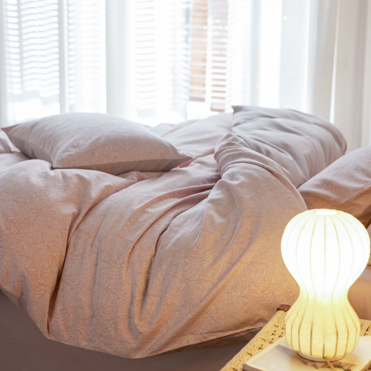 91家纺网 家纺一手货源 找家纺 涞澳家纺 2026新款全棉纯棉色织提花四件套 禾满