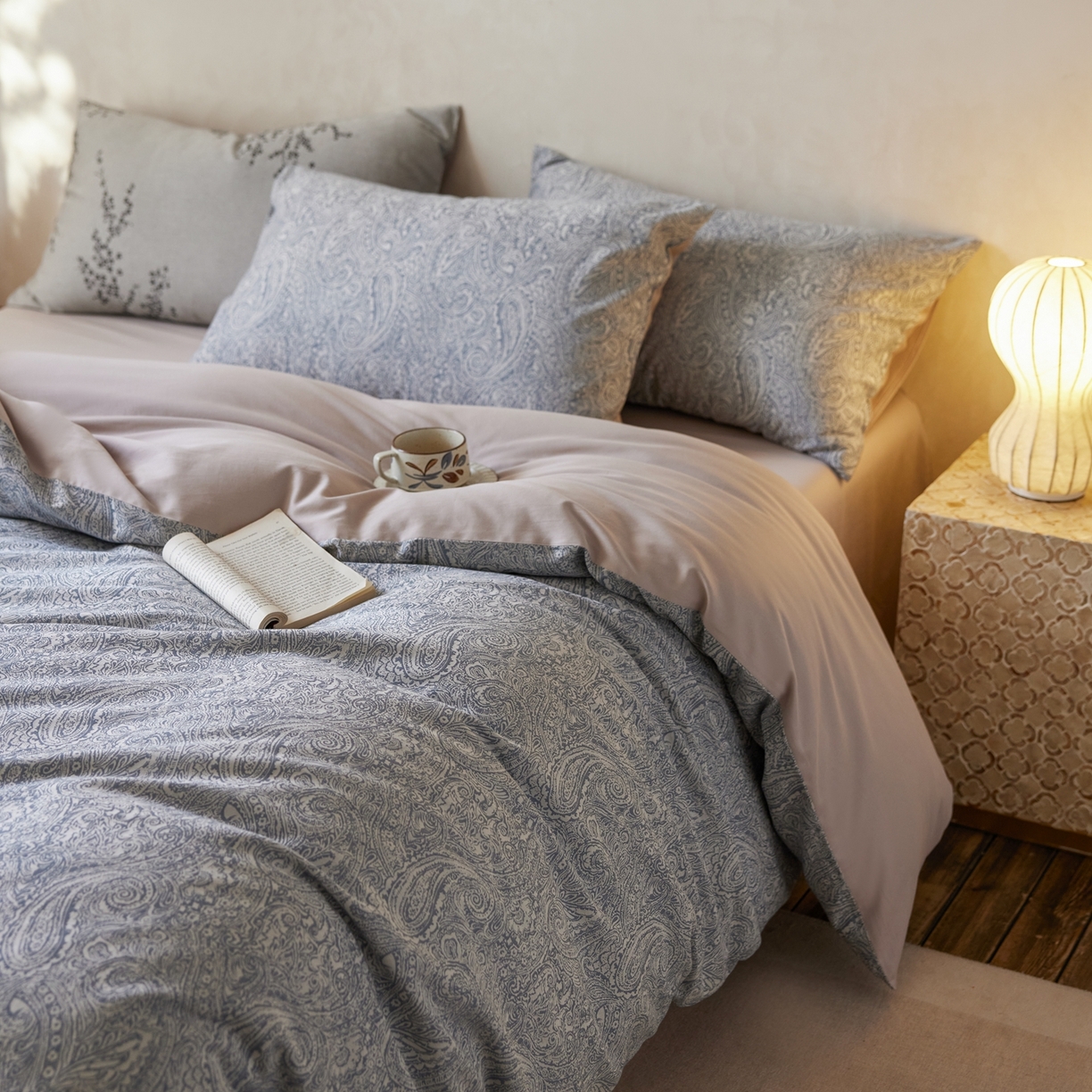 91家纺网 家纺一手货源 找家纺 涞澳家纺 2026新款全棉纯棉色织提花四件套 欧可