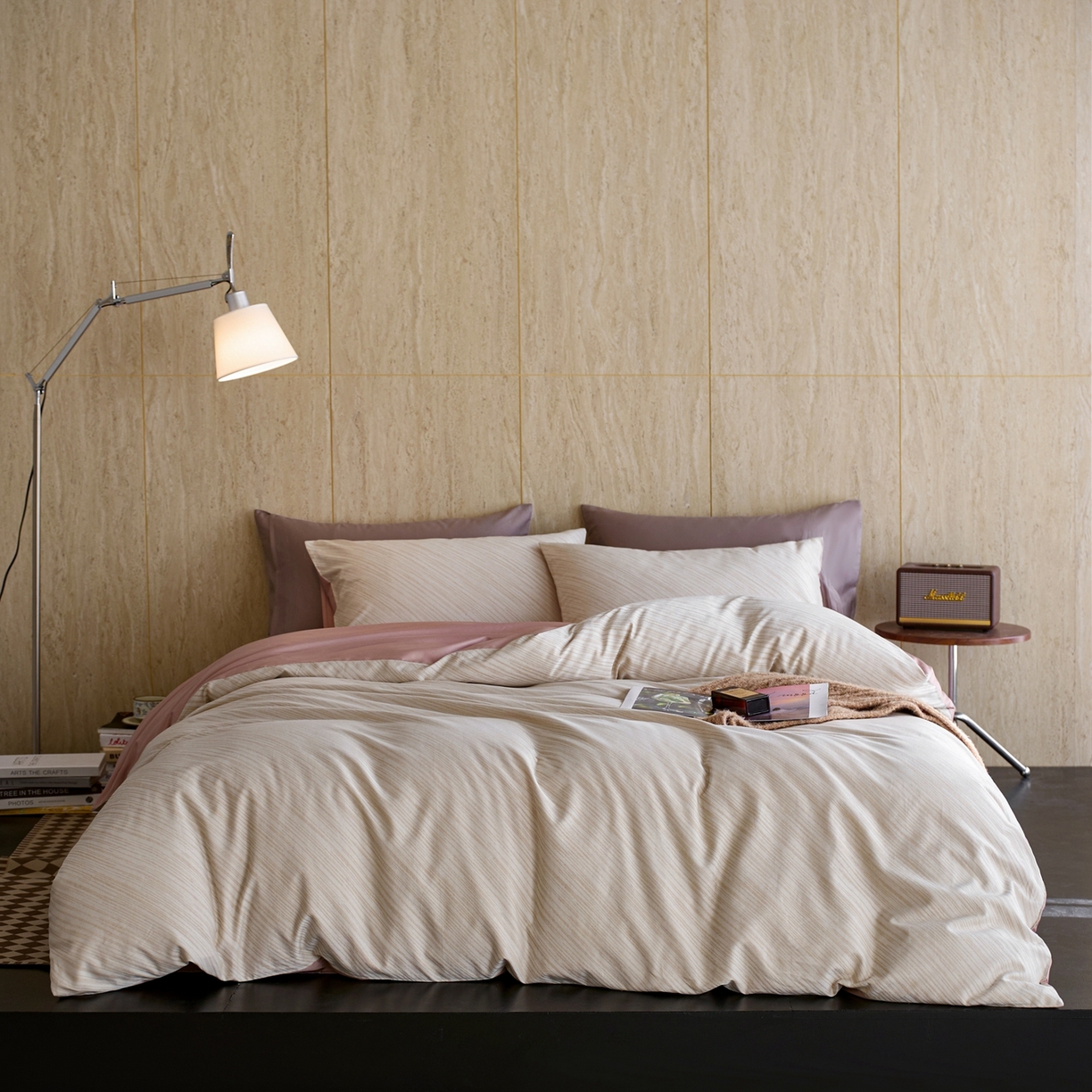 91家纺网 家纺一手货源 找家纺 涞澳家纺 2026新款全棉纯棉色织提花四件套 杰斯