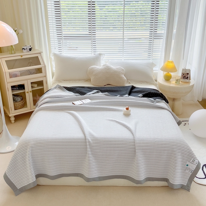 91家纺网 家纺一手货源 找家纺 （总）馨乐家纺 2026新款三层纱针织夏凉被夏被被子被芯盖毯