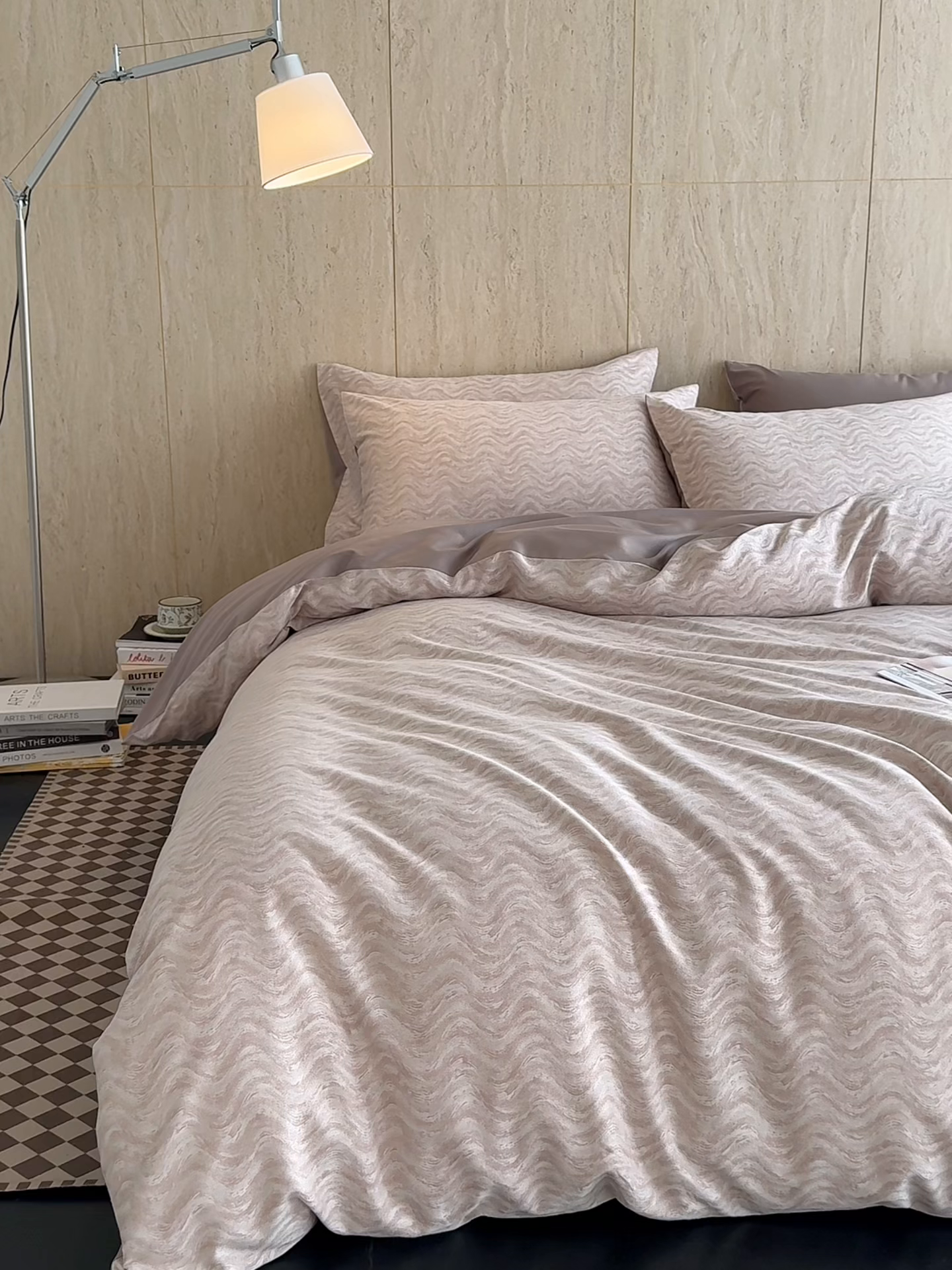 91家纺网 家纺一手货源 找家纺 涞澳家纺 2026新款全棉纯棉色织提花四件套 波沐