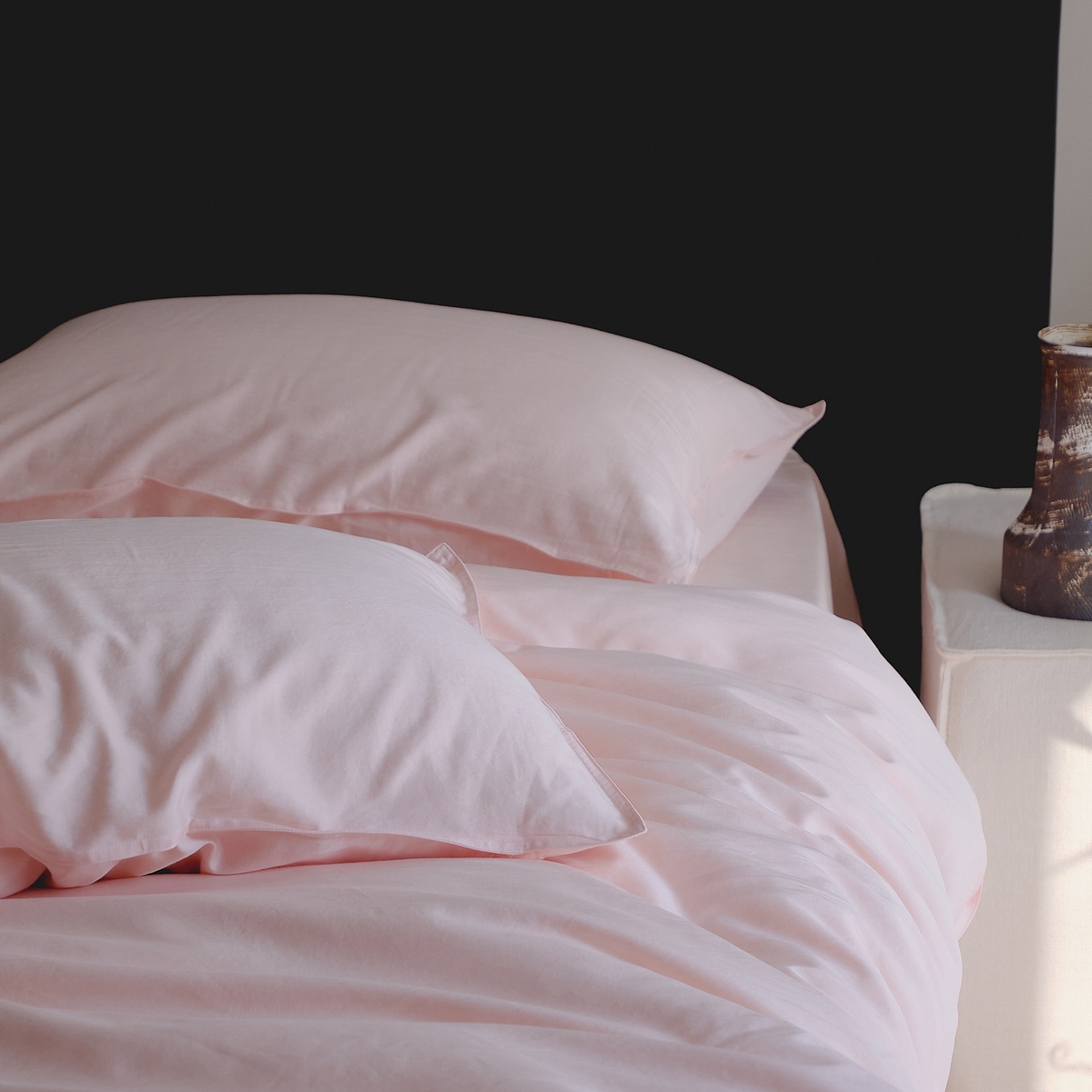 91家纺网 家纺一手货源 找家纺 涞澳家纺 2026新款80水洗天丝棉四件套-简序 简序-桃粉