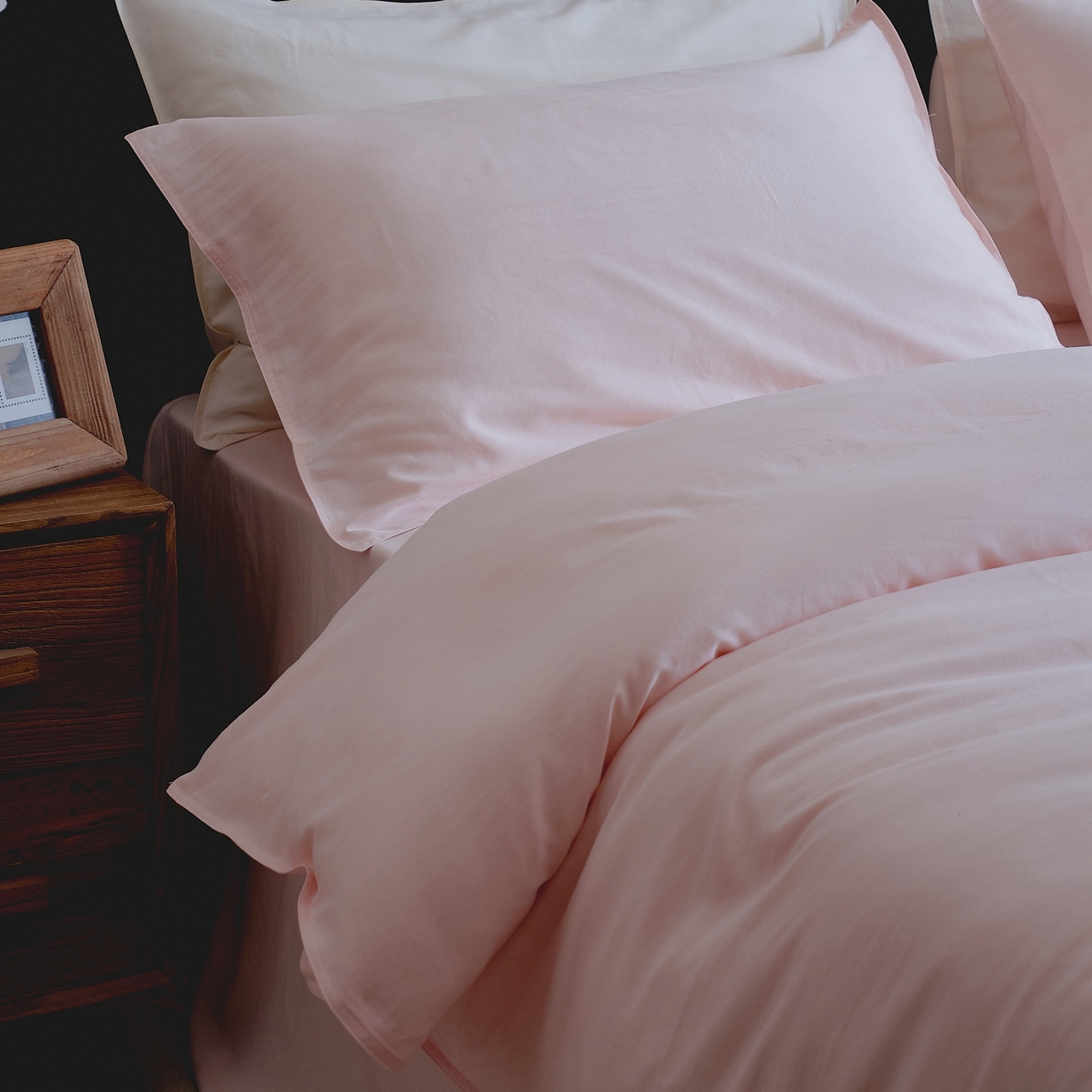 91家纺网 家纺一手货源 找家纺 涞澳家纺 2026新款80水洗天丝棉四件套-简序 简序-桃粉