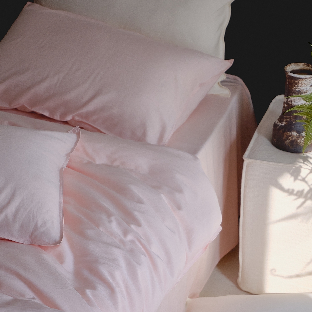 91家纺网 家纺一手货源 找家纺 涞澳家纺 2026新款80水洗天丝棉四件套-简序 简序-桃粉