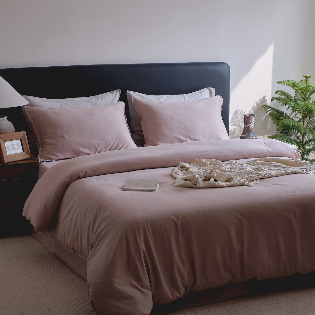 91家纺网 家纺一手货源 找家纺 涞澳家纺 2026新款80水洗天丝棉四件套-简序 简序-紫苏