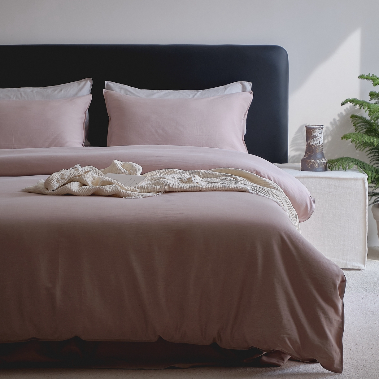 91家纺网 家纺一手货源 找家纺 涞澳家纺 2026新款80水洗天丝棉四件套-简序 简序-紫苏