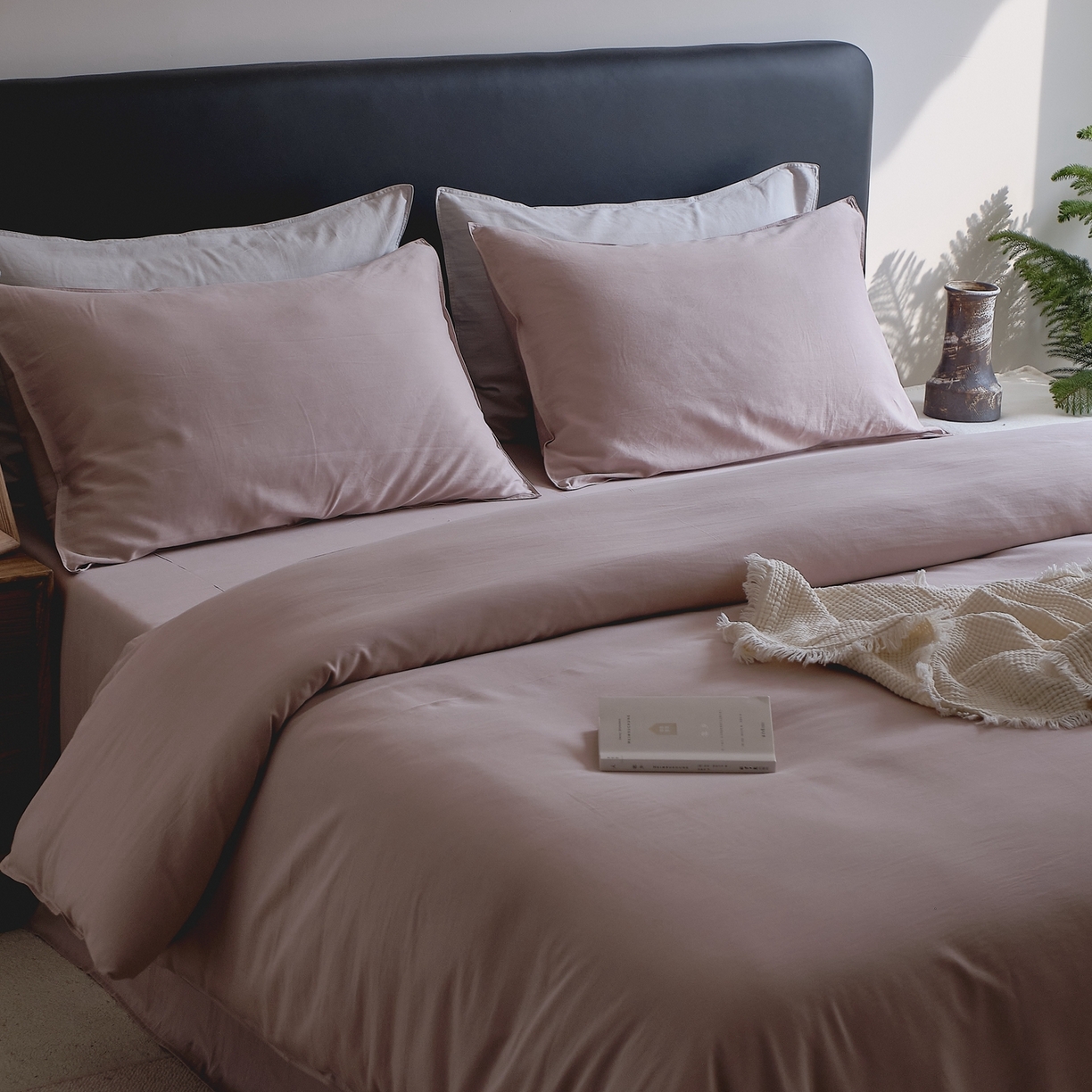 91家纺网 家纺一手货源 找家纺 涞澳家纺 2026新款80水洗天丝棉四件套-简序 简序-紫苏