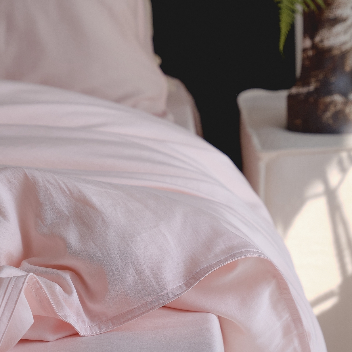 91家纺网 家纺一手货源 找家纺 涞澳家纺 2026新款80水洗天丝棉四件套-简序 简序-桃粉