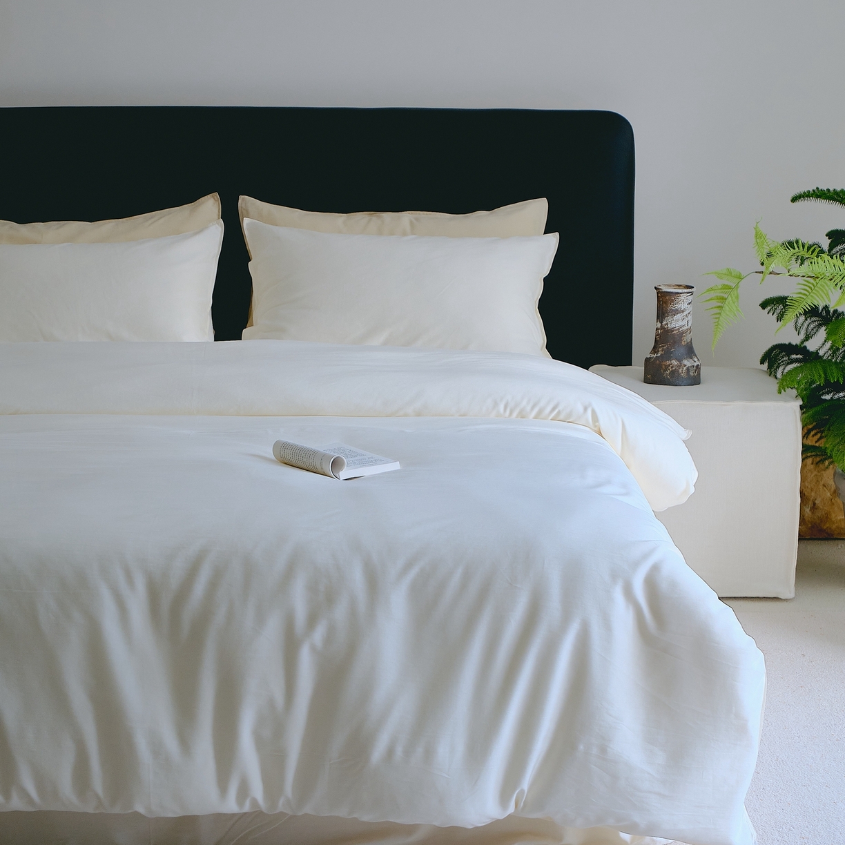 91家纺网 家纺一手货源 找家纺 涞澳家纺 2026新款80水洗天丝棉四件套-简序 简序-暖白