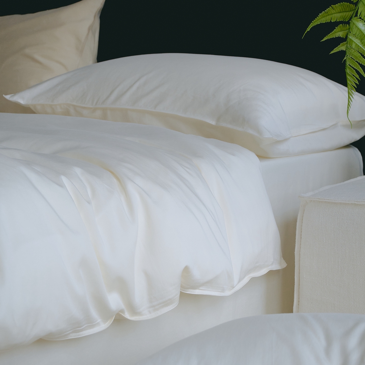 91家纺网 家纺一手货源 找家纺 涞澳家纺 2026新款80水洗天丝棉四件套-简序 简序-暖白