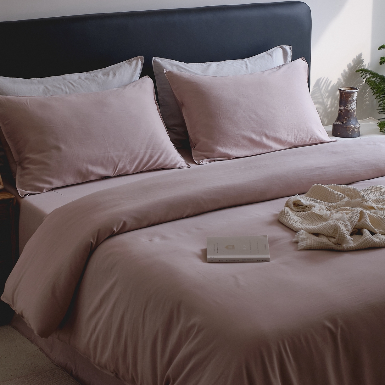 91家纺网 家纺一手货源 找家纺 涞澳家纺 2026新款80水洗天丝棉四件套-简序 简序-紫苏