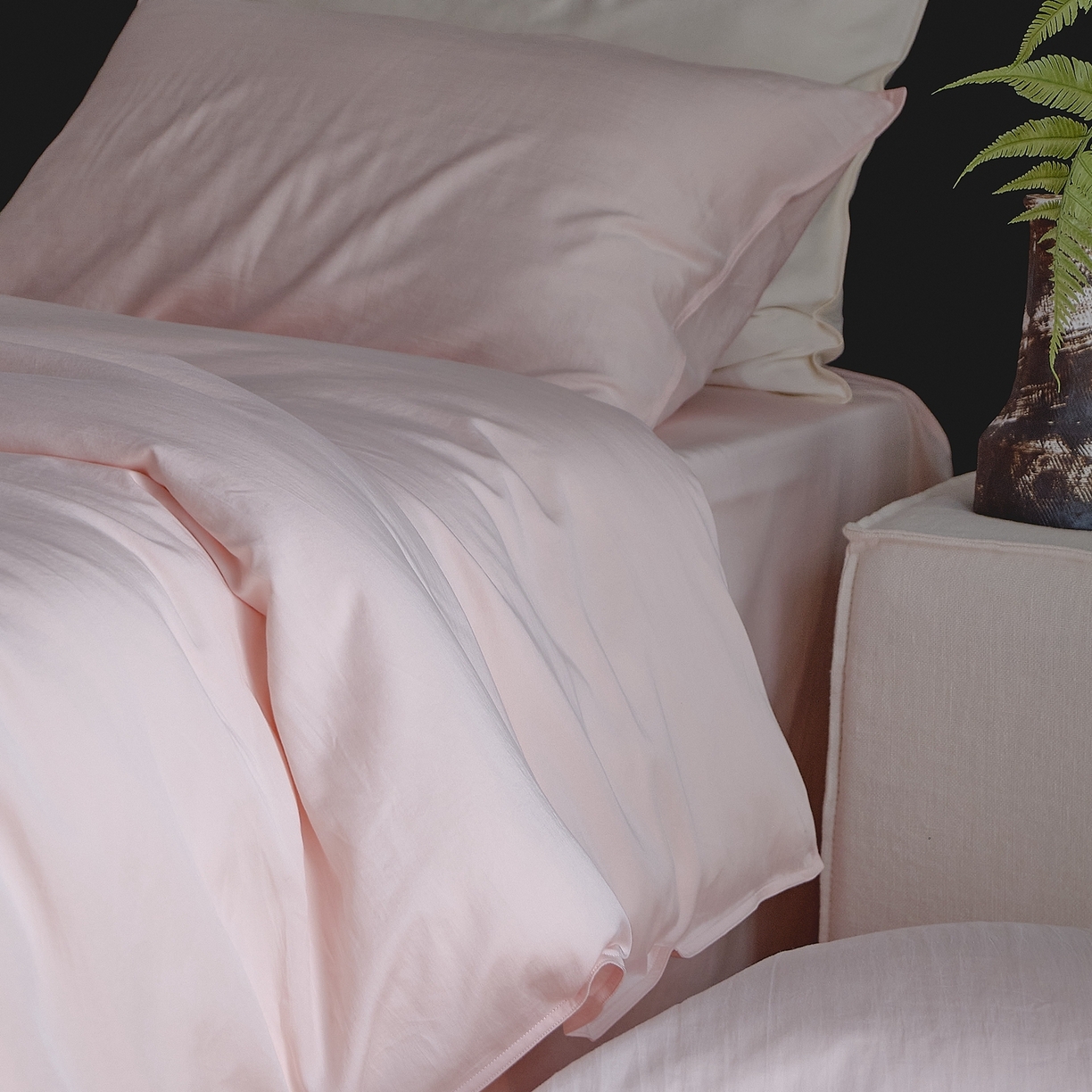 91家纺网 家纺一手货源 找家纺 涞澳家纺 2026新款80水洗天丝棉四件套-简序 简序-桃粉