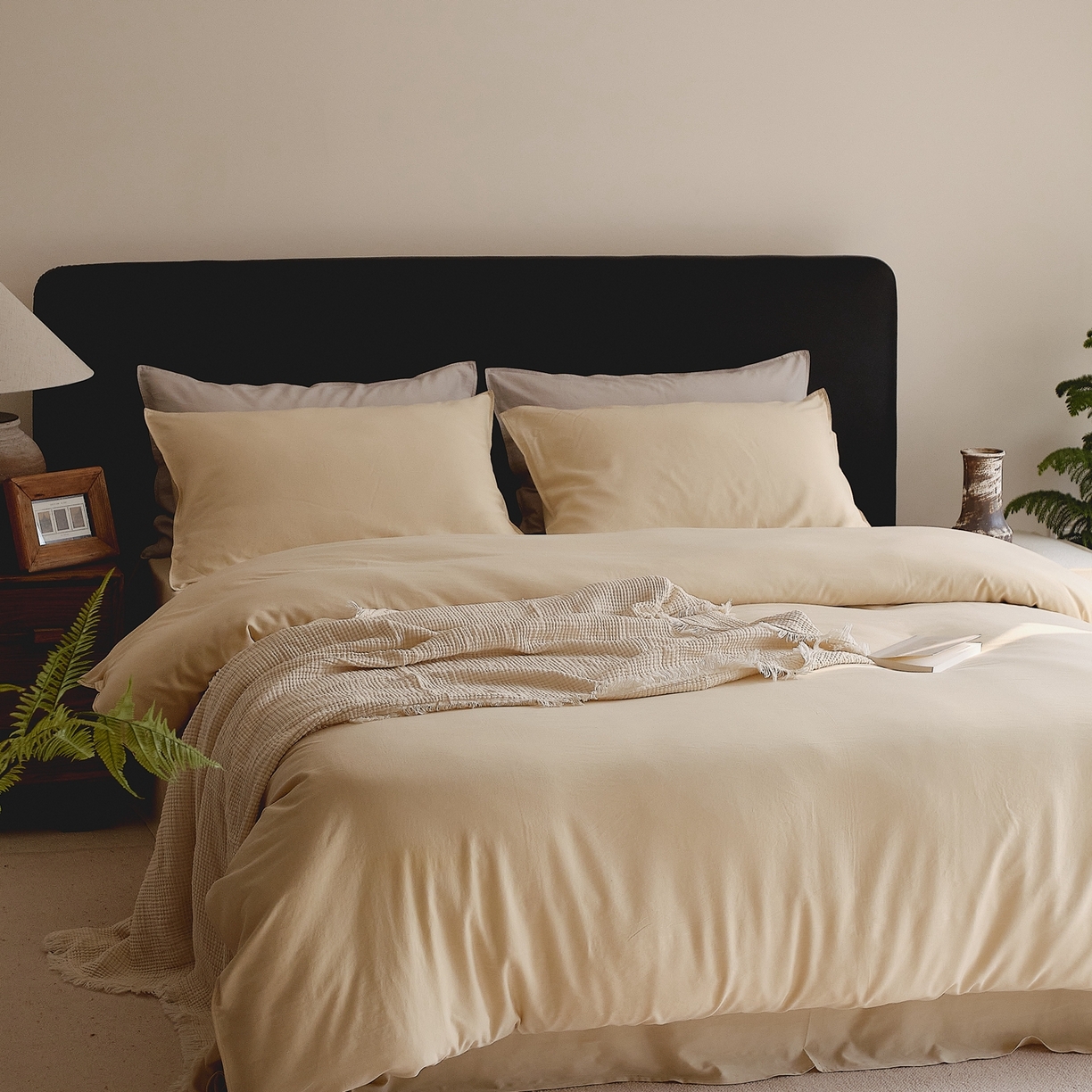 91家纺网 家纺一手货源 找家纺 涞澳家纺 2026新款80水洗天丝棉四件套-简序 简序-夕照金