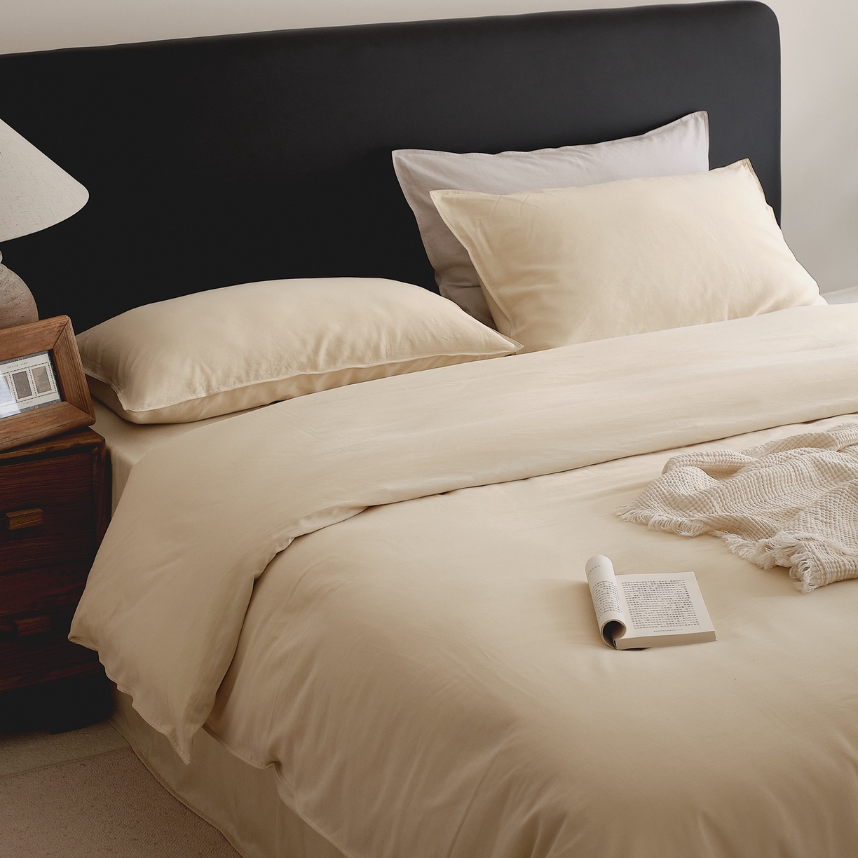 91家纺网 家纺一手货源 找家纺 涞澳家纺 2026新款80水洗天丝棉四件套-简序 简序-夕照金