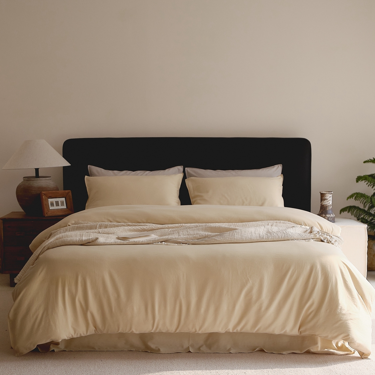 91家纺网 家纺一手货源 找家纺 涞澳家纺 2026新款80水洗天丝棉四件套-简序 简序-夕照金