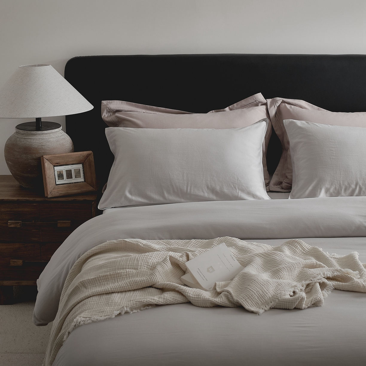 91家纺网 家纺一手货源 找家纺 涞澳家纺 2026新款80水洗天丝棉四件套-简序 简序-星辰灰