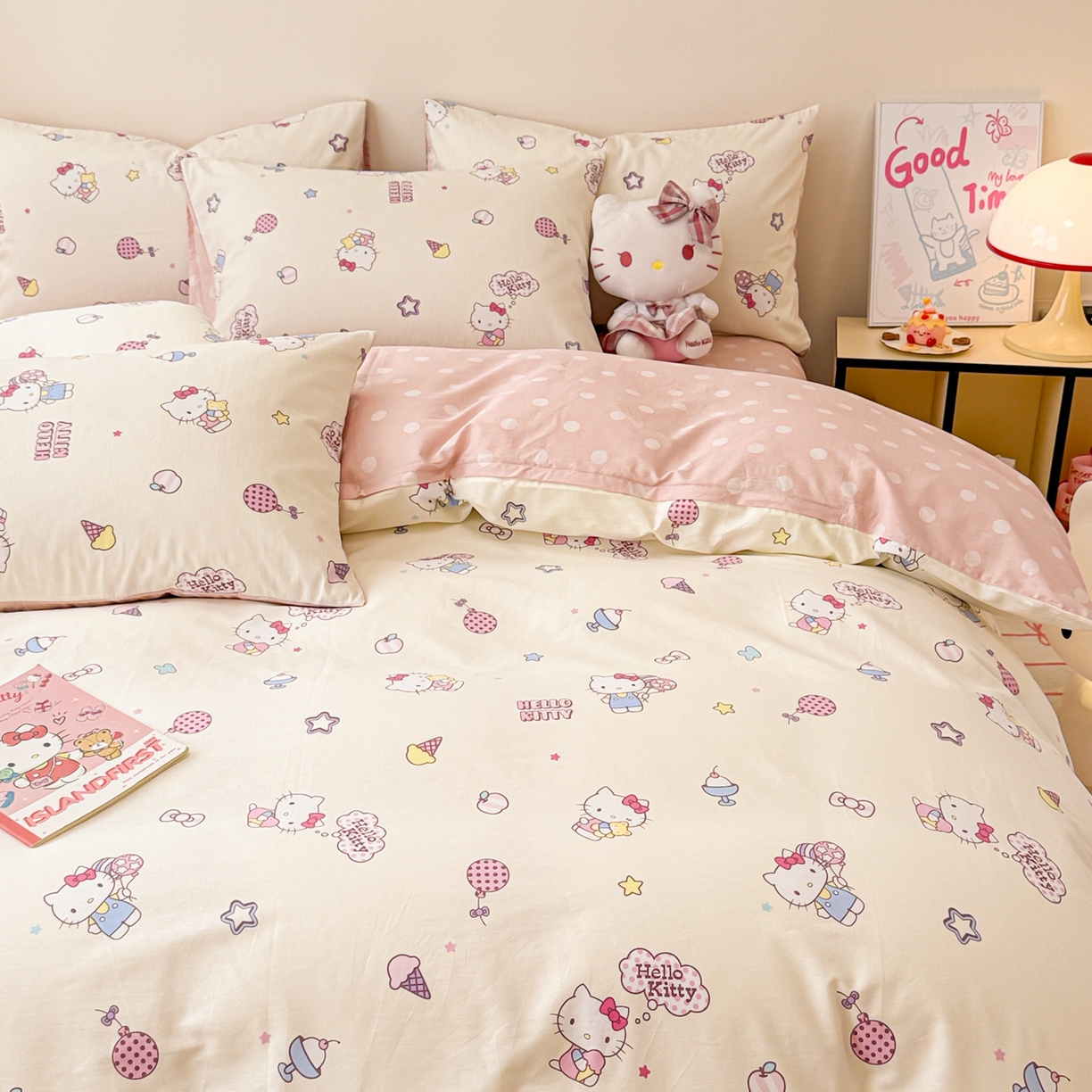 91家纺网 家纺一手货源 找家纺 （总）简宜家居（朝初家纺） 2026新款40支100%纯棉全棉13070斜纹四件套-三丽鸥卡通系列