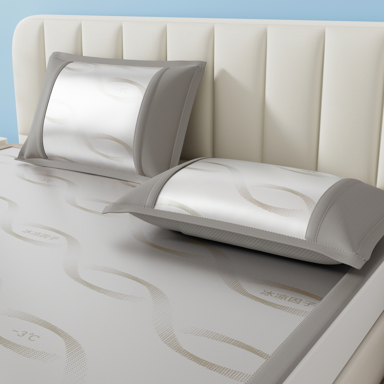 91家纺网 家纺一手货源 找家纺 宜派家纺 2026新款冰凉因子冰丝席 冰凉因子-咖