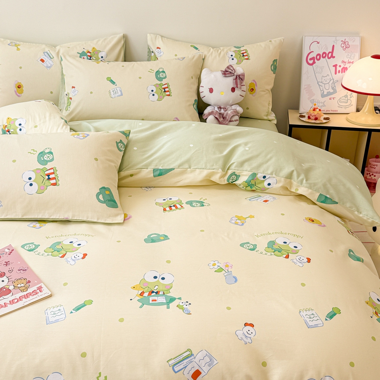 91家纺网 家纺一手货源 找家纺 （总）简宜家居（朝初家纺） 2026新款40支100%纯棉全棉13070斜纹四件套-三丽鸥卡通系列