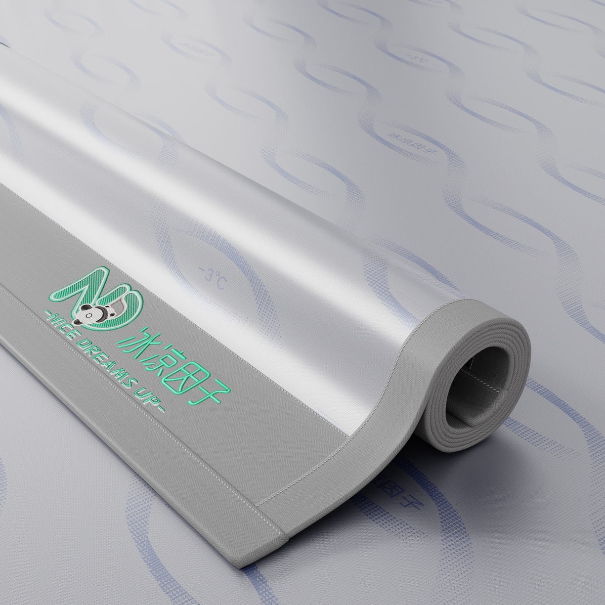 91家纺网 家纺一手货源 找家纺 宜派家纺 2026新款冰凉因子冰丝席 冰凉因子-蓝