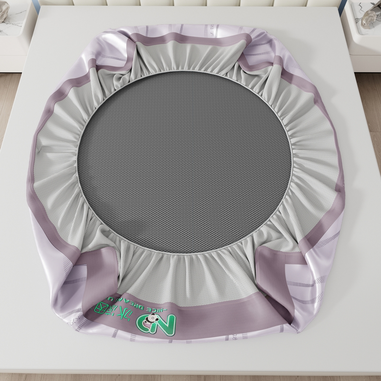 91家纺网 家纺一手货源 找家纺 宜派家纺 2026新款冰凉因子冰丝席 冰凉因子-紫