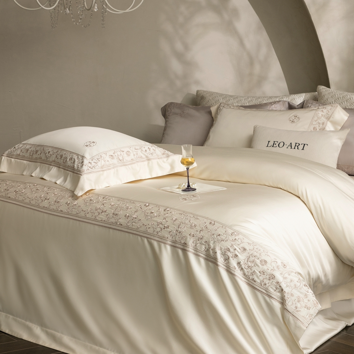 91家纺网 家纺一手货源 找家纺 （总）涞澳家纺 2026新款东帝兴岚雾天丝棉四件套-春风漫舞