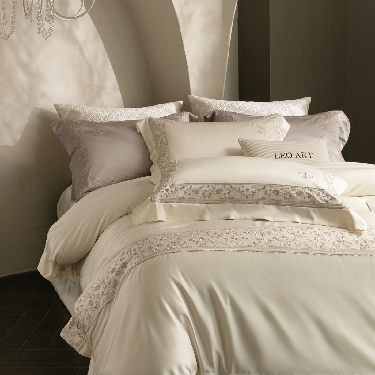 91家纺网 家纺一手货源 找家纺 （总）涞澳家纺 2026新款东帝兴岚雾天丝棉四件套-春风漫舞