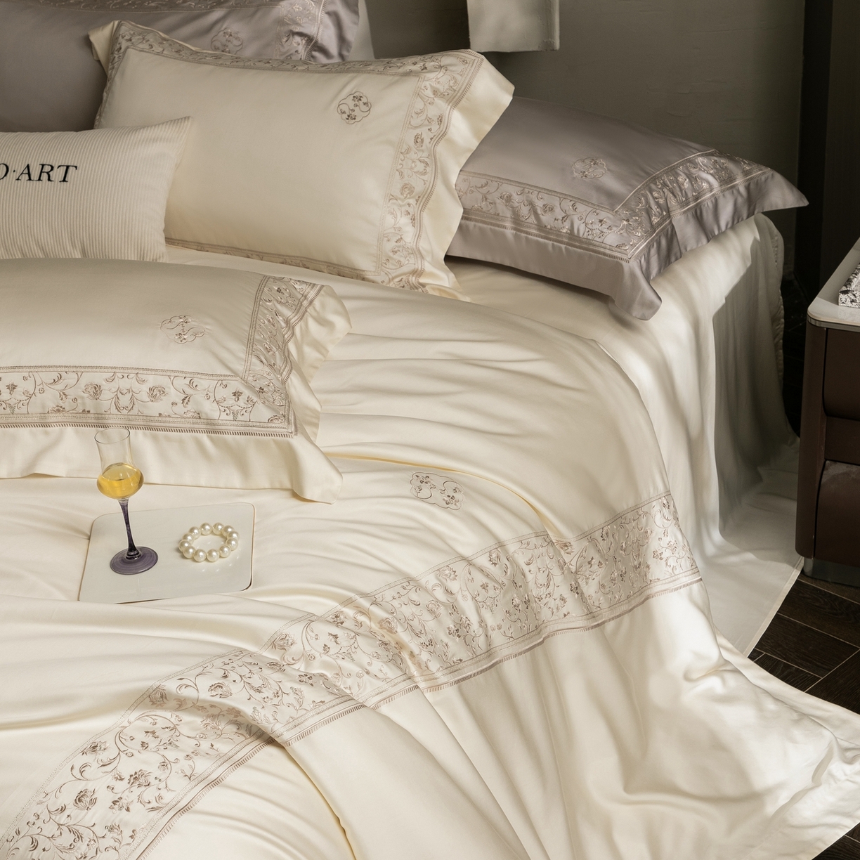 91家纺网 家纺一手货源 找家纺 （总）涞澳家纺 2026新款东帝兴岚雾天丝棉四件套-春风漫舞