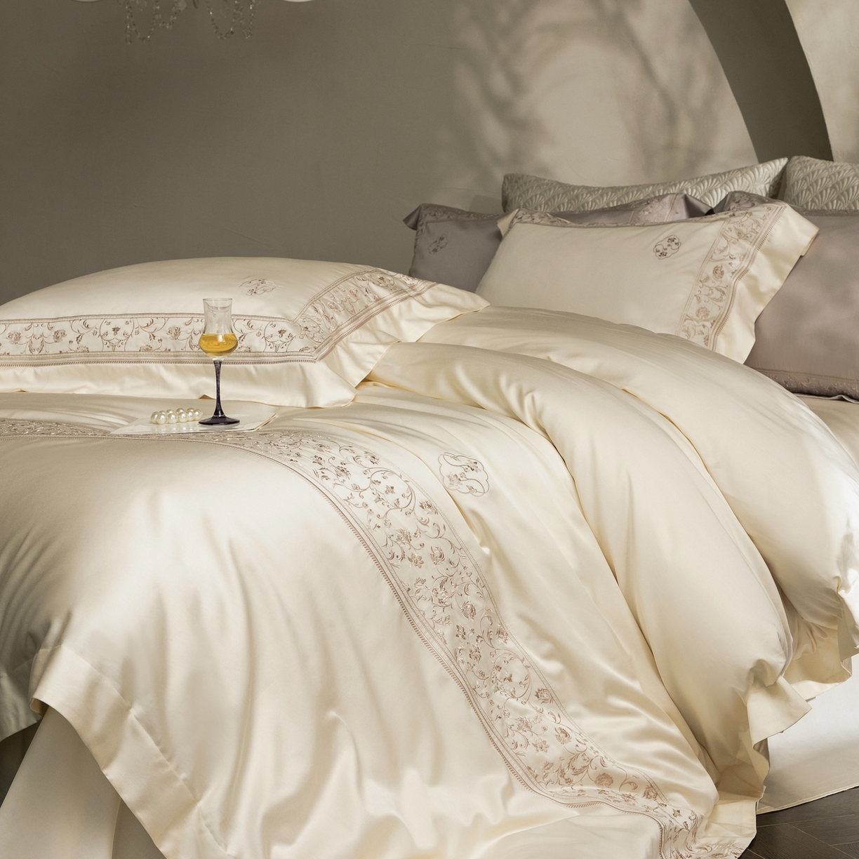 91家纺网 家纺一手货源 找家纺 （总）涞澳家纺 2026新款东帝兴岚雾天丝棉四件套-春风漫舞