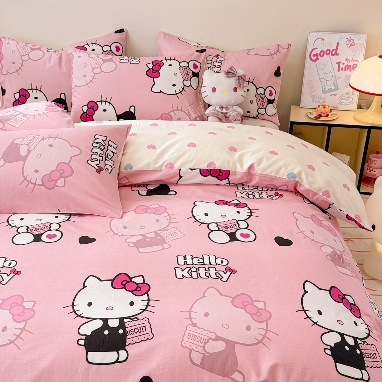 91家纺网 家纺一手货源 找家纺 （总）简宜家居（朝初家纺） 2026新款40支100%纯棉全棉13070斜纹四件套-三丽鸥卡通系列