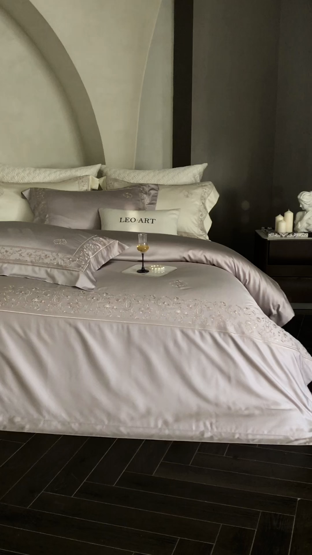 91家纺网 家纺一手货源 找家纺 涞澳家纺 2026新款东帝兴岚雾天丝棉四件套-春风漫舞 春风漫舞-灰