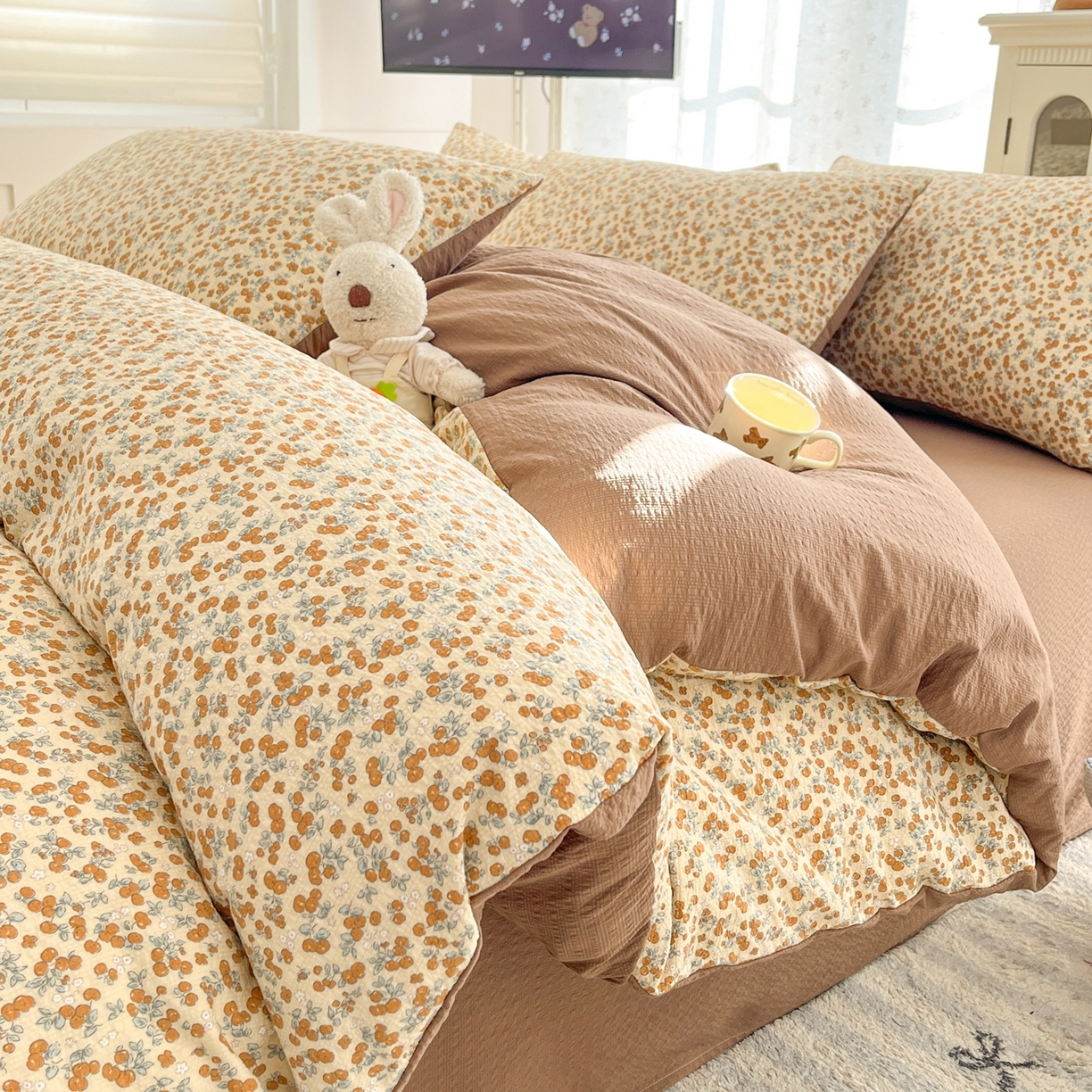 91家纺网 家纺一手货源 找家纺 （总）瑞钰 2026新款直播热款高品质高克重泡泡纱泡芙纱四件套