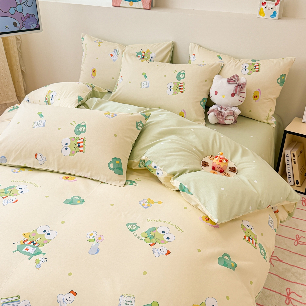 91家纺网 家纺一手货源 找家纺 简宜家居（朝初家纺） 2026新款40支100%纯棉全棉13070斜纹四件套-三丽鸥卡通系列 可洛比