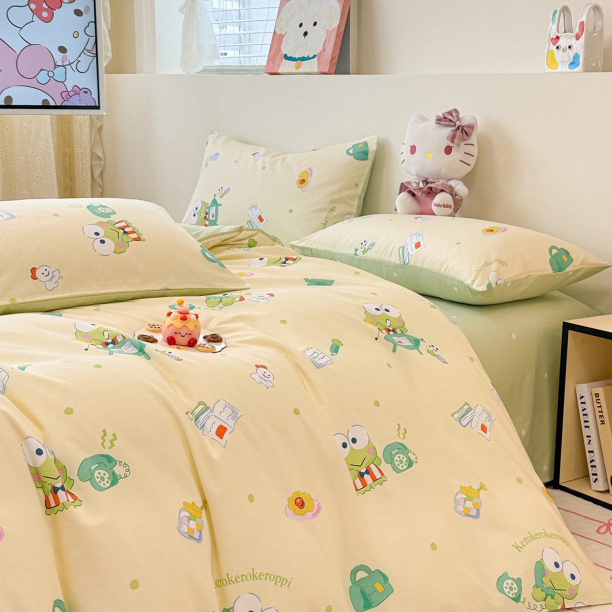 91家纺网 家纺一手货源 找家纺 简宜家居（朝初家纺） 2026新款40支100%纯棉全棉13070斜纹四件套-三丽鸥卡通系列 可洛比