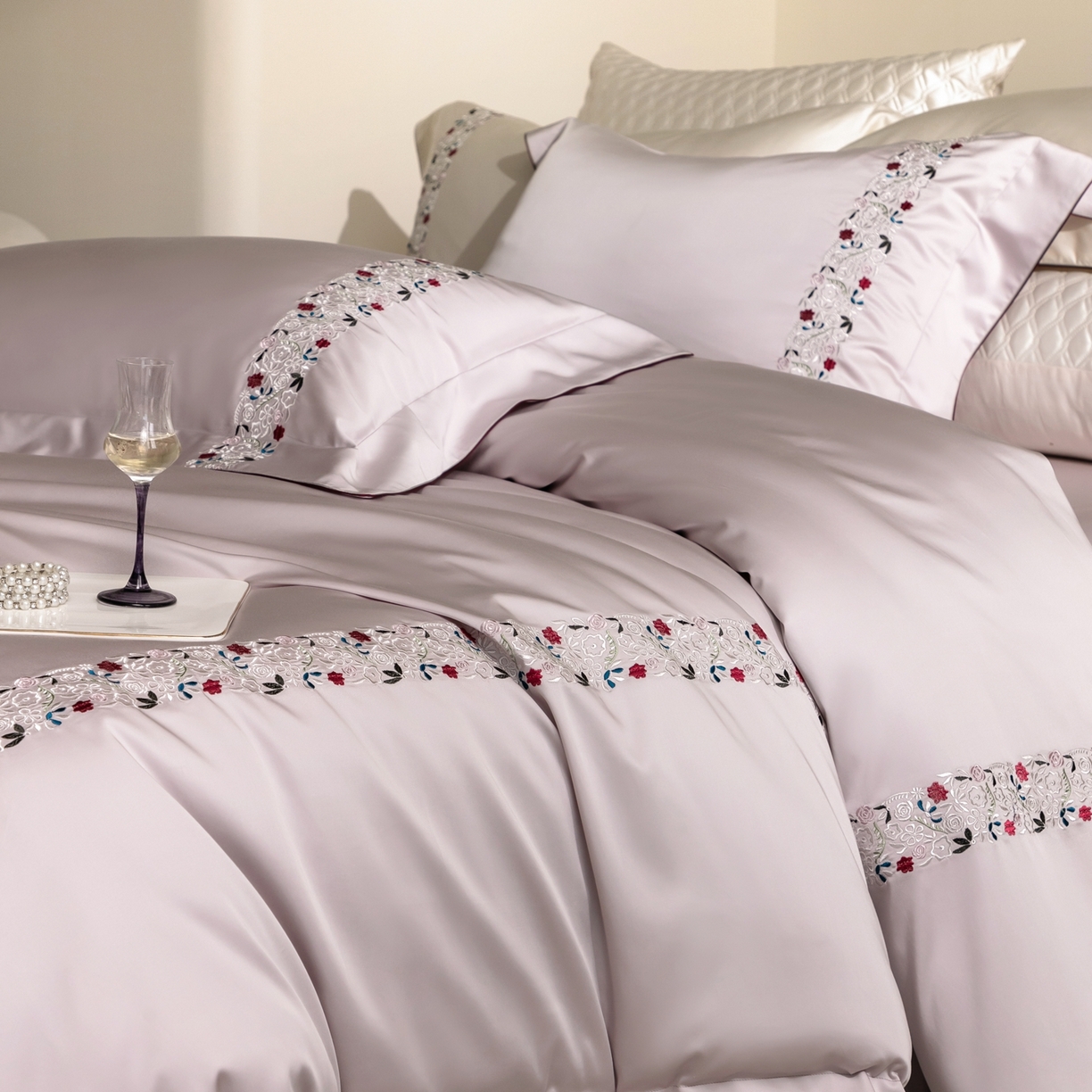 91家纺网 家纺一手货源 找家纺 涞澳家纺 2026新款东帝兴岚雾天丝棉四件套-云莳记 云莳记-奶灰