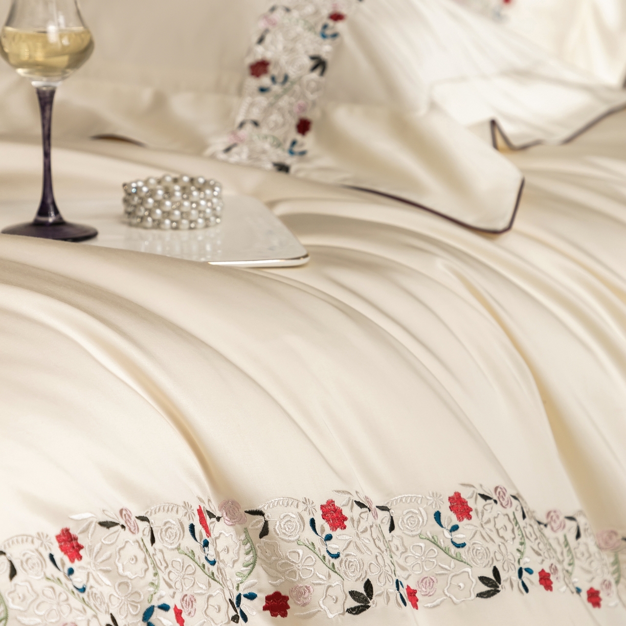 91家纺网 家纺一手货源 找家纺 涞澳家纺 2026新款东帝兴岚雾天丝棉四件套-云莳记 云莳记-纯净白