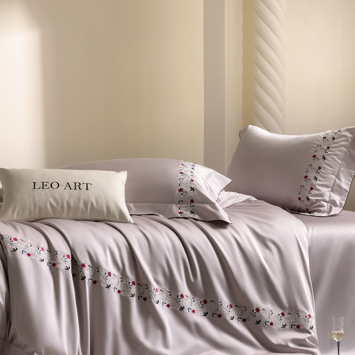 91家纺网 家纺一手货源 找家纺 涞澳家纺 2026新款东帝兴岚雾天丝棉四件套-云莳记 云莳记-奶灰