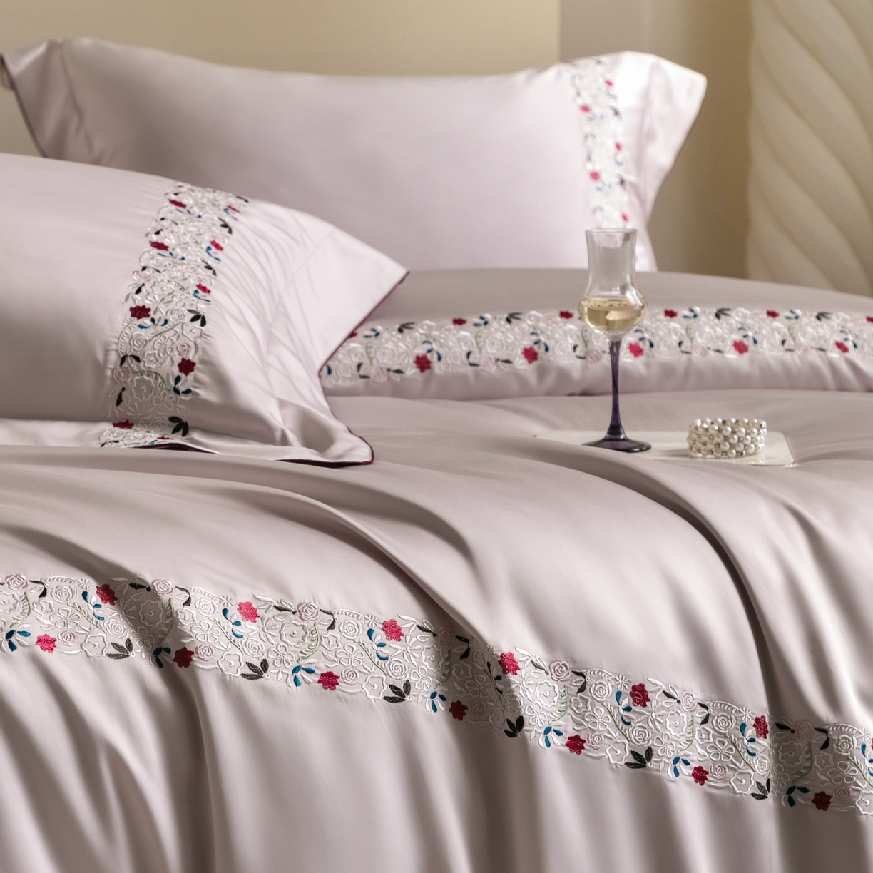 91家纺网 家纺一手货源 找家纺 涞澳家纺 2026新款东帝兴岚雾天丝棉四件套-云莳记 云莳记-奶灰