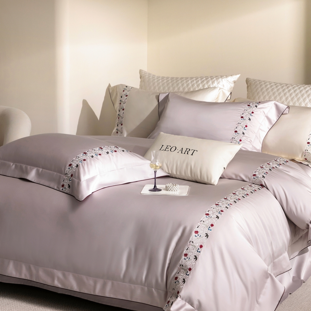 91家纺网 家纺一手货源 找家纺 涞澳家纺 2026新款东帝兴岚雾天丝棉四件套-云莳记 云莳记-奶灰