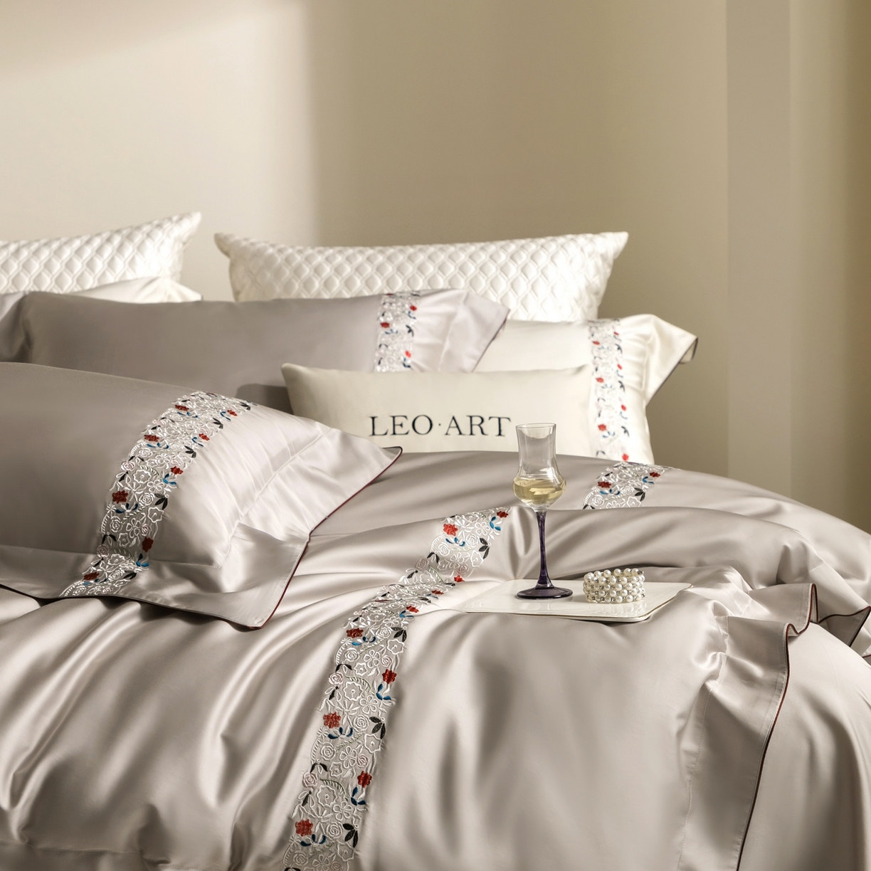 91家纺网 家纺一手货源 找家纺 涞澳家纺 2026新款东帝兴岚雾天丝棉四件套-云莳记 云莳记-灰