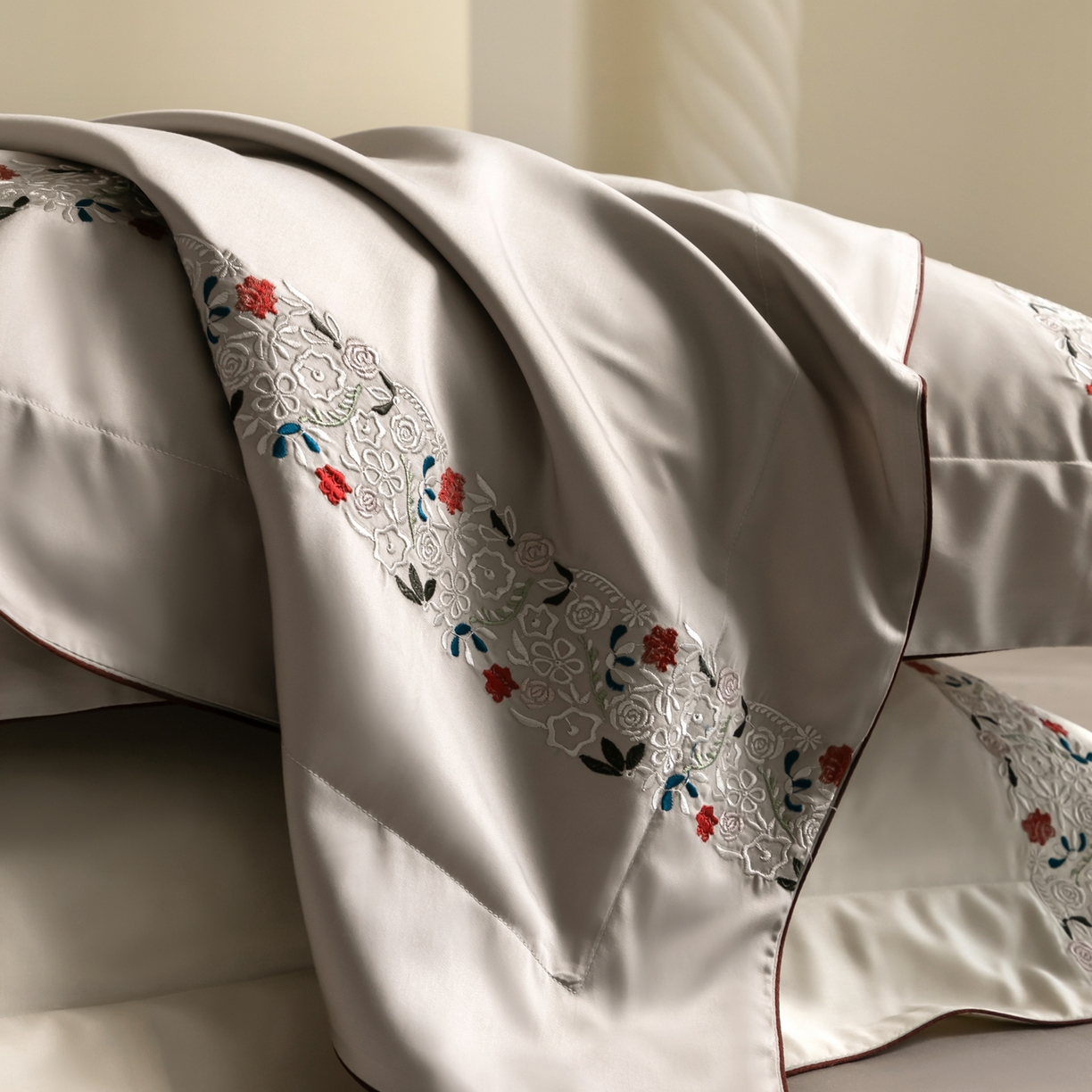 91家纺网 家纺一手货源 找家纺 涞澳家纺 2026新款东帝兴岚雾天丝棉四件套-云莳记 云莳记-灰