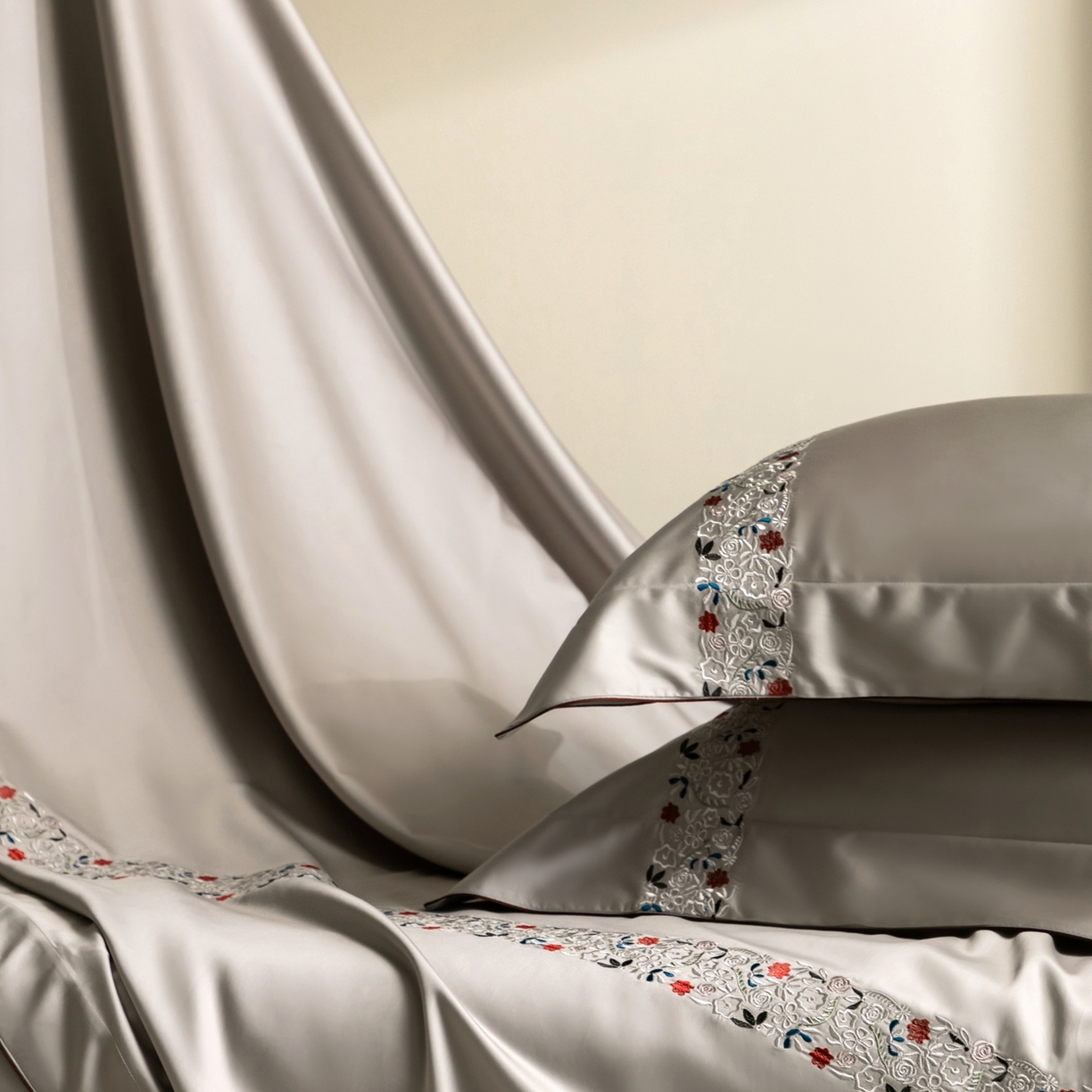 91家纺网 家纺一手货源 找家纺 涞澳家纺 2026新款东帝兴岚雾天丝棉四件套-云莳记 云莳记-灰