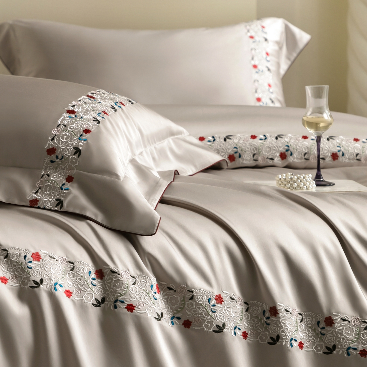 91家纺网 家纺一手货源 找家纺 涞澳家纺 2026新款东帝兴岚雾天丝棉四件套-云莳记 云莳记-灰