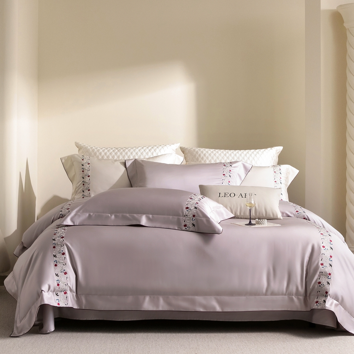 91家纺网 家纺一手货源 找家纺 涞澳家纺 2026新款东帝兴岚雾天丝棉四件套-云莳记 云莳记-奶灰