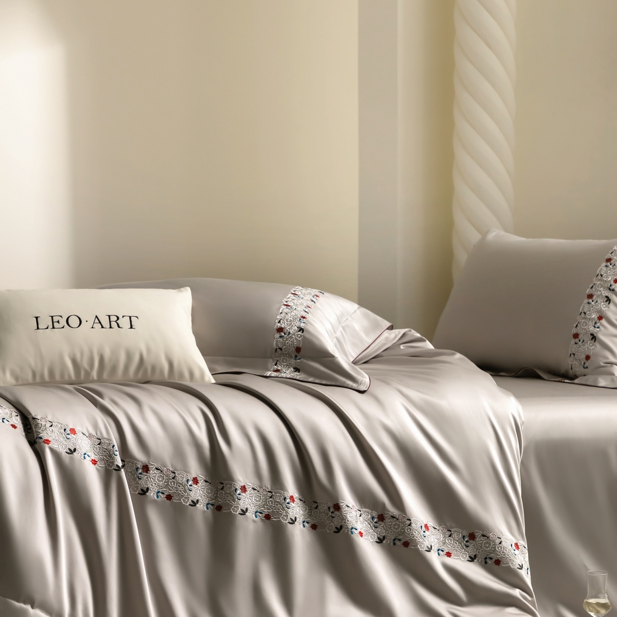 91家纺网 家纺一手货源 找家纺 涞澳家纺 2026新款东帝兴岚雾天丝棉四件套-云莳记 云莳记-灰